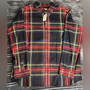 NWT LL Bean Mens Scotch Plaid Flannel Shirt Traditional Fit  2XL